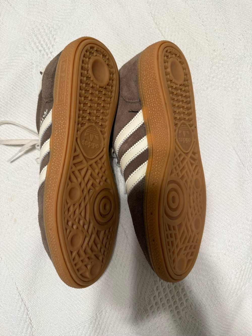adidas Spezial Brown Suede Sneakers with Cream Stripes - Picture 3 of 3